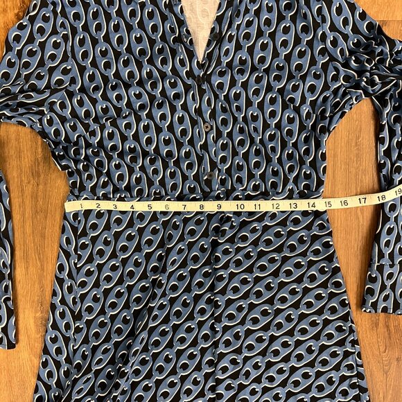 Boden Blue and Black Long Sleeve Dress - Picture 9 of 11